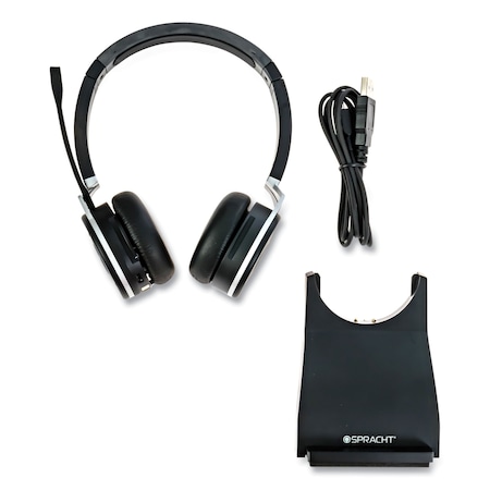 Spracht ZuM BT Prestige Headset, Binaural, Over-the-Head, Black ZUMBTP400